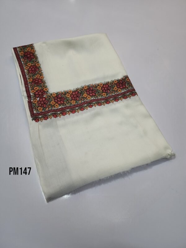 Border Pashmina Shawl | Beautiful Papermache Embroidery 4 Side Border - Image 2