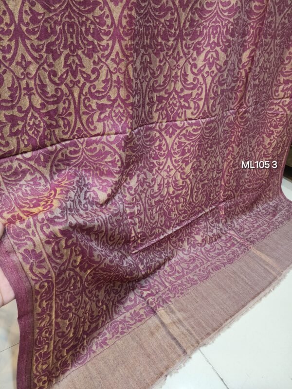 Moonlight Self Toosh Shawl Made in Kashmir Golden Moonlight Perfect Gift For Winters | Magenta - Image 2