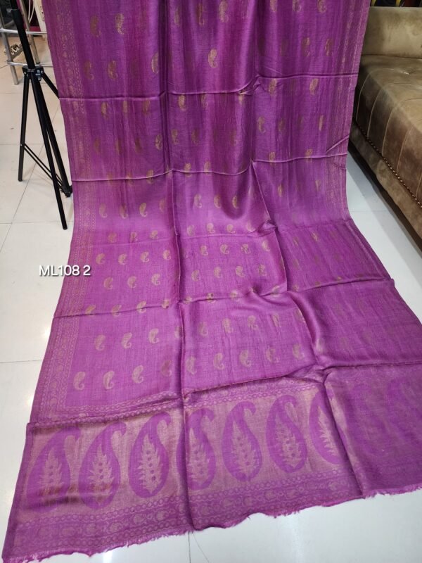 Moonlight Self Toosh Shawl Made in Kashmir Golden Moonlight Perfect Gift For Winters | Pink - Image 2