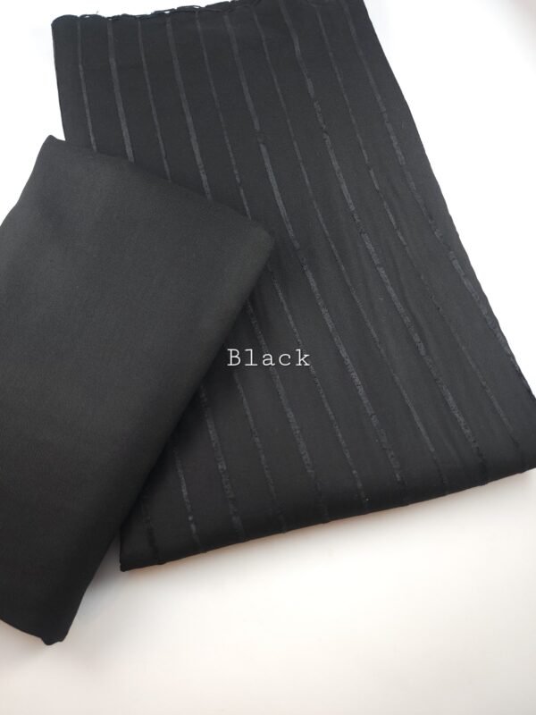 Velvet Lining Suit Marina Wool | Perfect Winter Fabric 6 Yards | Black