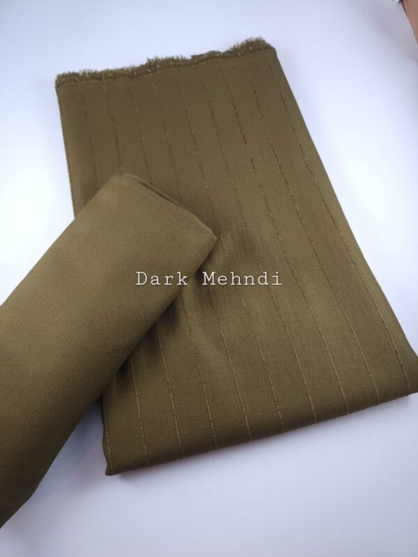 Velvet Lining Suit Marina Wool | Perfect Winter Fabric 6 Yards | Dark Mehndi