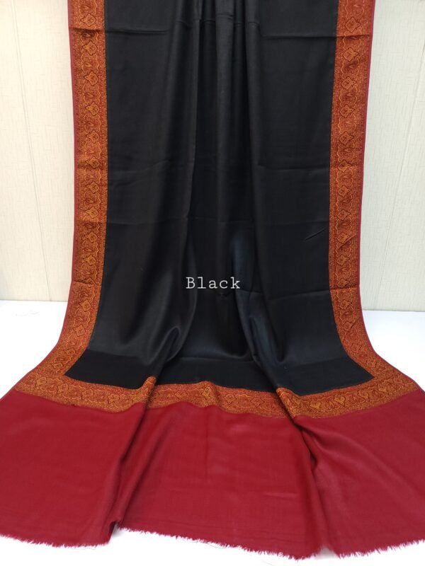 Kani Border Pashmina Shawl | Perfect Gift Item in Sale Price | Black