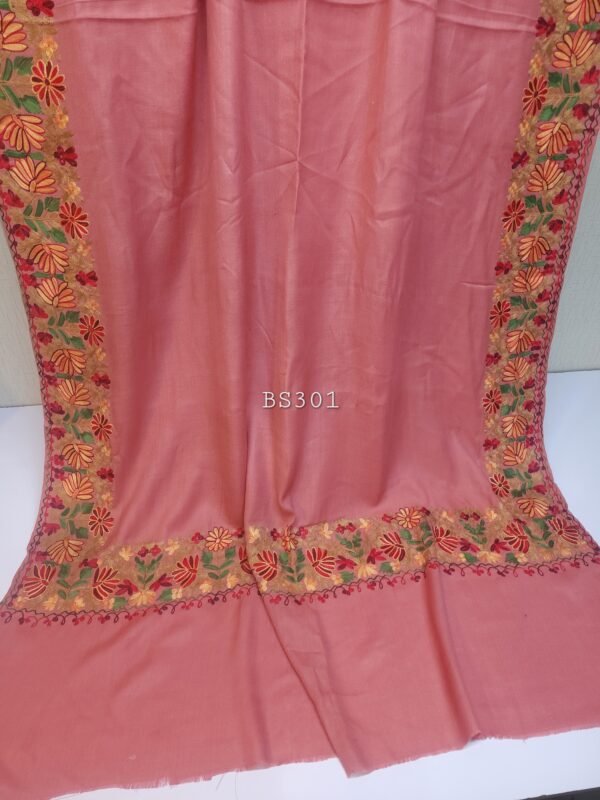 Kashmiri Shawl | Fine Pashmina Aari 4 Side Border Shawl Gift Item - Image 2