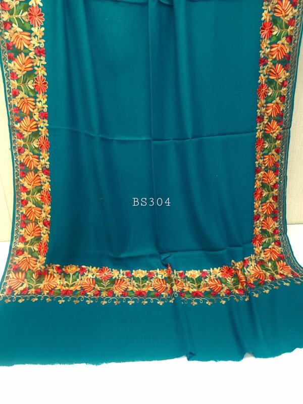 Kashmiri Shawl | Fine Pashmina Aari 4 Side Border Shawl Gift Item - Image 2