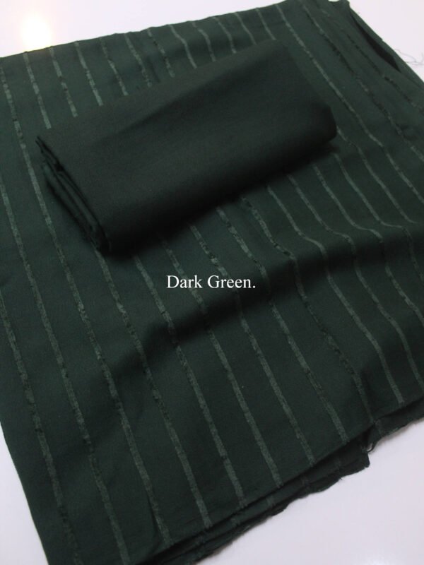 Velvet Lining Suit Marina Wool | Perfect Winter Fabric 6 Yards | Dark Green - Image 2