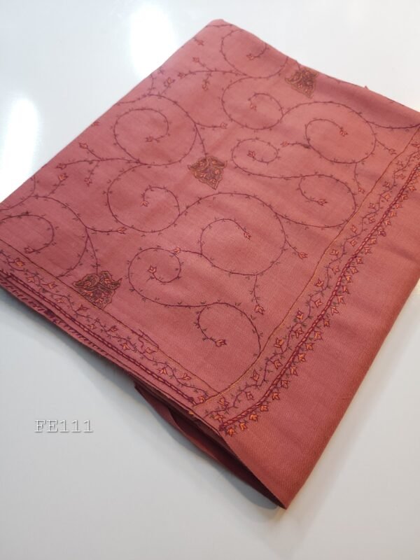 Pashmina Handmade Full Embroidered Shawl Beautiful New Design 2024 Collection Made in Kashmir - Image 8