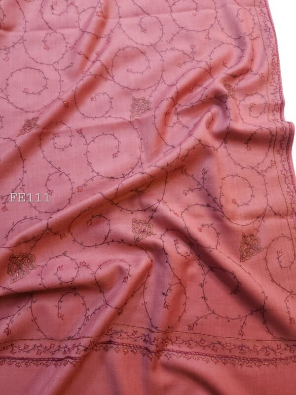 Pashmina Handmade Full Embroidered Shawl Beautiful New Design 2024 Collection Made in Kashmir - Image 2