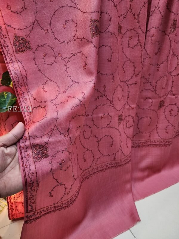 Pashmina Handmade Full Embroidered Shawl Beautiful New Design 2024 Collection Made in Kashmir - Image 7