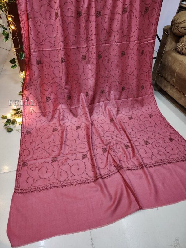 Pashmina Handmade Full Embroidered Shawl Beautiful New Design 2024 Collection Made in Kashmir - Image 6