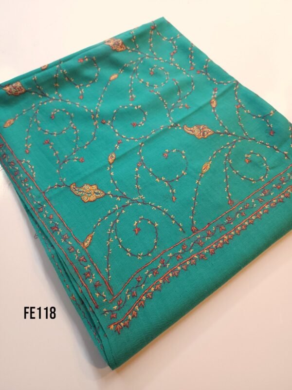 Pashmina Handmade Full Embroidered Shawl Beautiful New Design 2024 Collection Made in Kashmir - Image 2