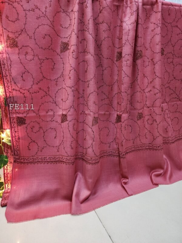 Pashmina Handmade Full Embroidered Shawl Beautiful New Design 2024 Collection Made in Kashmir - Image 5