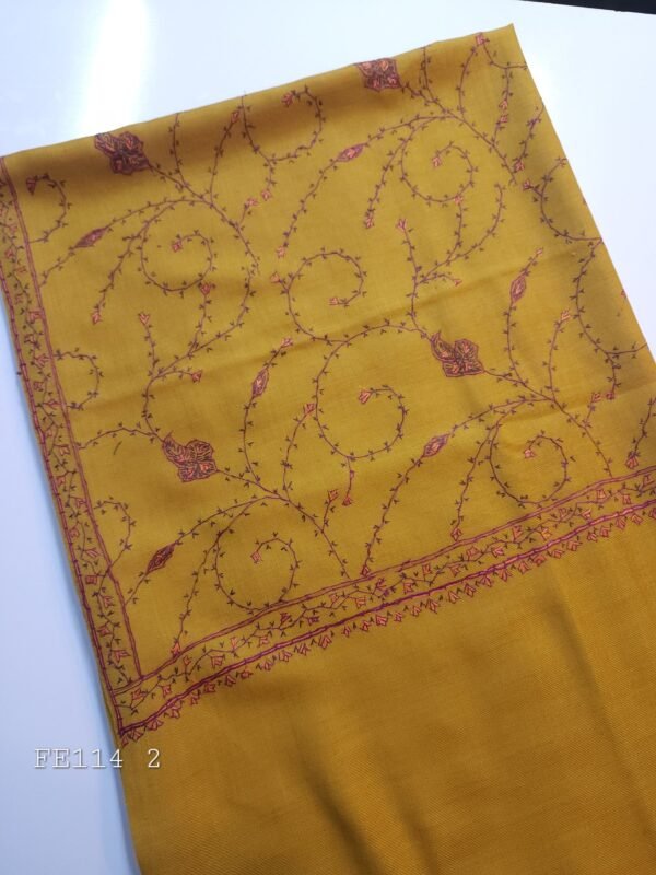 Pashmina Handmade Full Embroidered Shawl Beautiful New Design 2024 Collection Made in Kashmir - Image 3