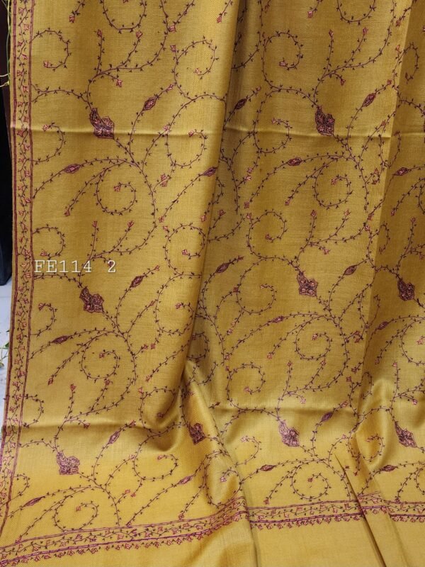 Pashmina Handmade Full Embroidered Shawl Beautiful New Design 2024 Collection Made in Kashmir - Image 7