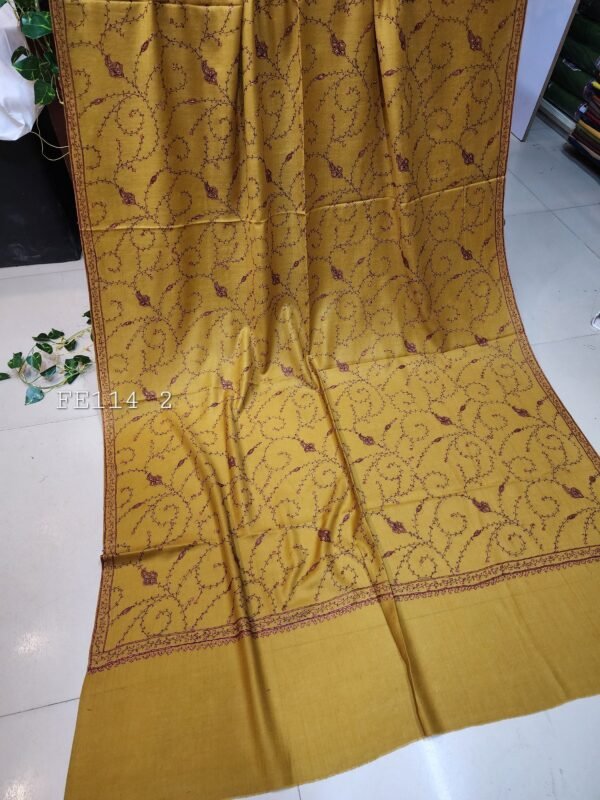 Pashmina Handmade Full Embroidered Shawl Beautiful New Design 2024 Collection Made in Kashmir - Image 6