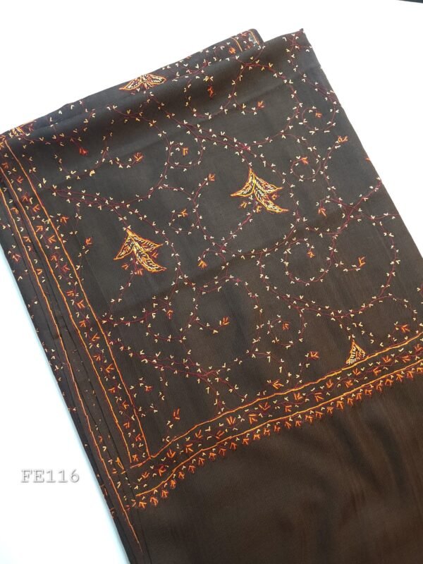 Pashmina Handmade Full Embroidered Shawl Beautiful New Design 2024 Collection Made in Kashmir - Image 6