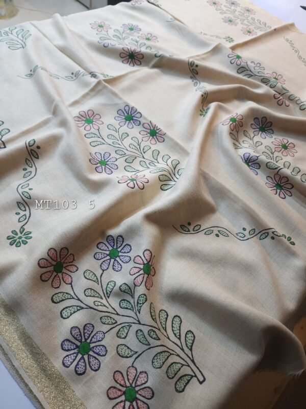 Handmade Pashmina Shawl | Special Hand Embroidery 90x45 inches Perfect Gift and Rare Find - Image 2