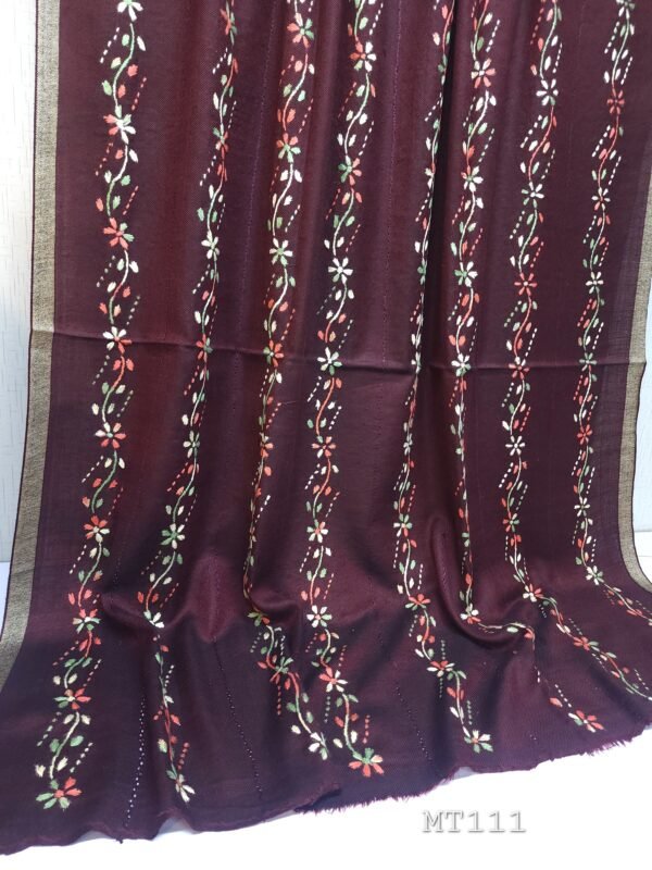 Pashmina Handmade Full Embroidered and Tarkashi Shawl Perfect For Gifts - Image 2