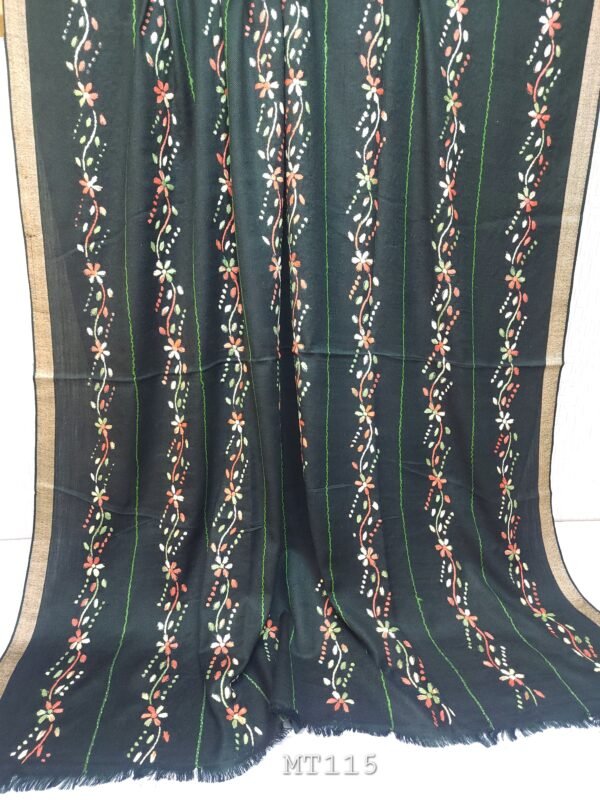 Pashmina Handmade Full Embroidered and Tarkashi Work Shawl Perfect For Gifts - Image 2