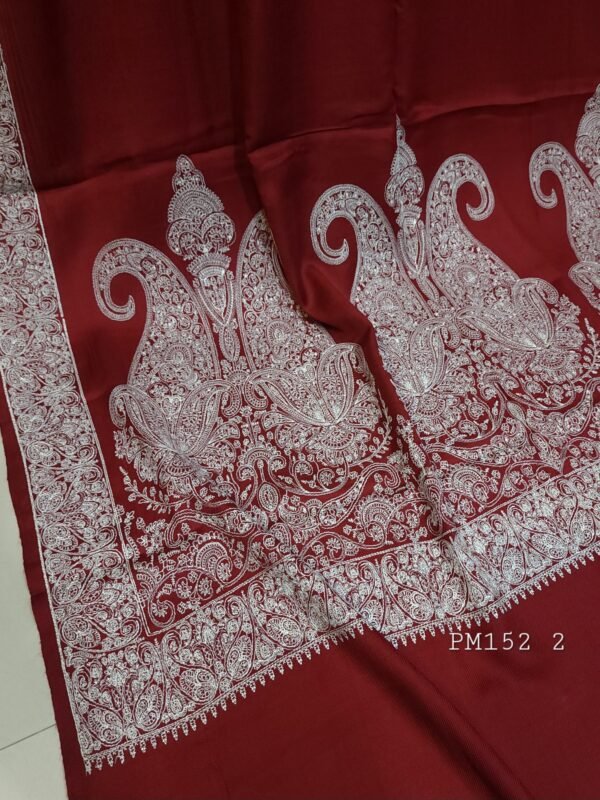 Pashmina Shawl | Papermache Border and Palla Embroidery 2024 Design - Image 2