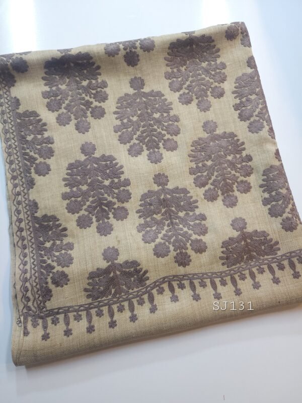 Pashmina Stole Full Embroidery Kashmiri Work in Sale Price perfect Gift 80x28 inches - Image 2