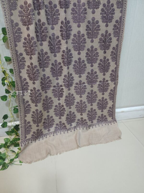 Pashmina Stole Full Embroidery Kashmiri Work in Sale Price perfect Gift 80x28 inches - Image 3