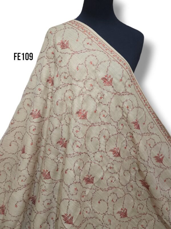 Pashmina Handmade Full Embroidered Shawl Beautiful New Design 2024 Collection Made in Kashmir - Image 3