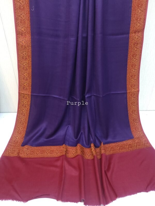 Kani Border Pashmina Shawl | Perfect Gift Item in Sale Price | Purple