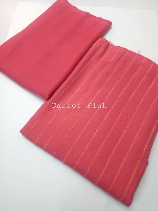 Velvet Lining Suit Marina Wool | Perfect Winter Fabric 6 Yards | Carrot Pink