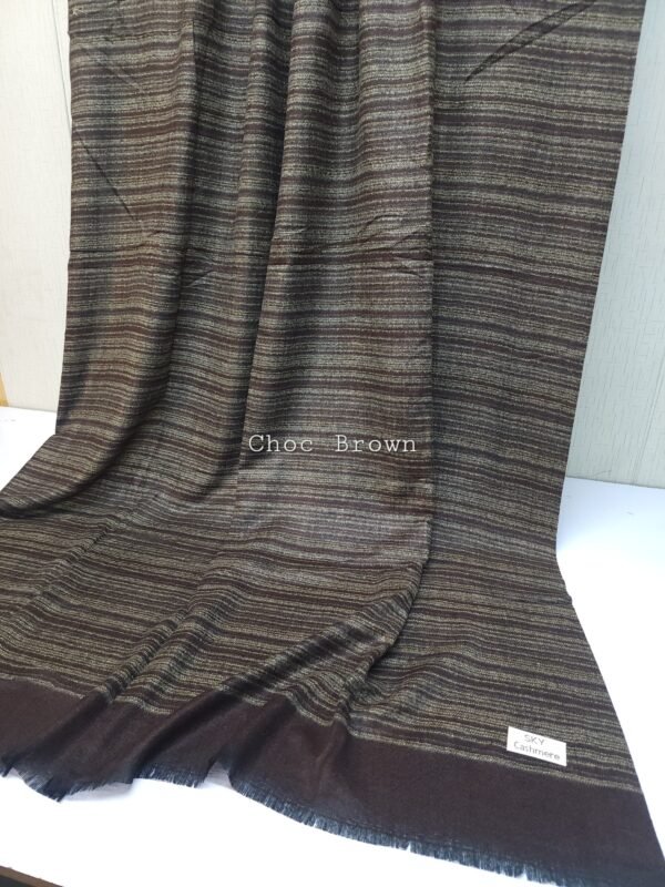 Sky Cashmere Lining Design Pashmina Full Size Shawl Perfect Soft Material for Winter | Choc Brown