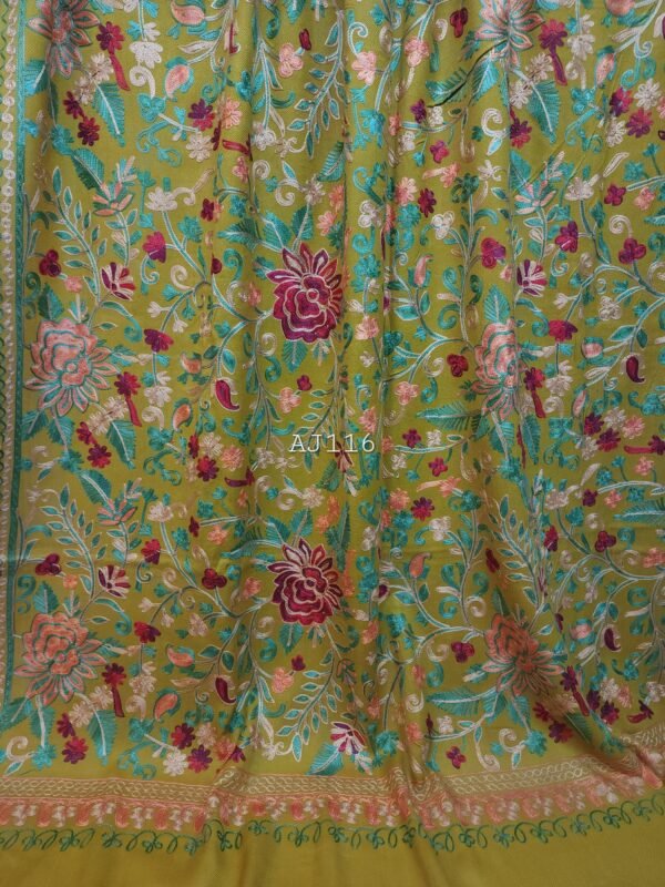 Pashmina Embroidered Shawl | Kashmiri Aar Work Multi Embroidery Perfect Gift in Sale Price - Image 2