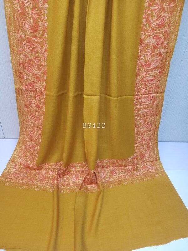 Kashmiri Shawl | Fine Pashmina Aari 4 Side Border Shawl Gift Item - Image 2