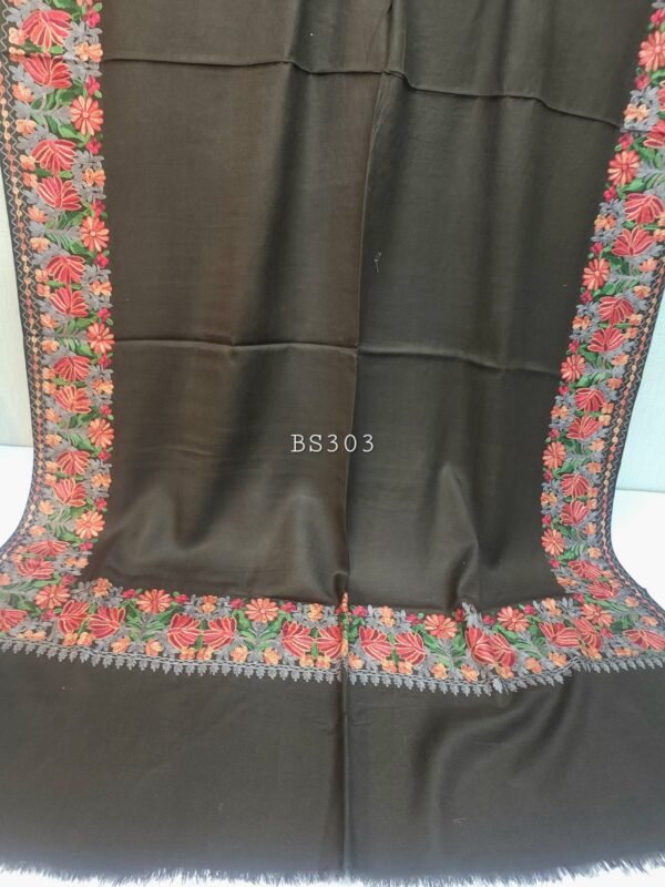 Kashmiri Shawl | Fine Pashmina Aari 4 Side Border Shawl Gift Item - Image 2