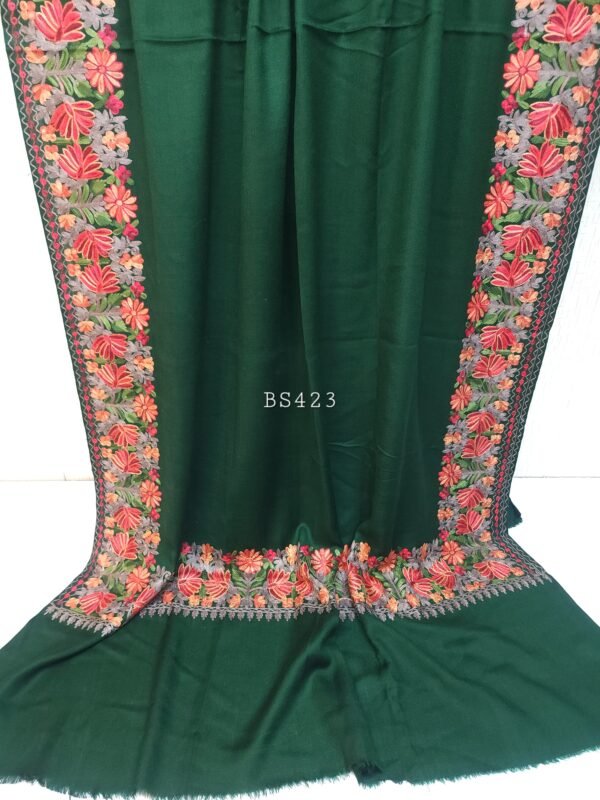 Kashmiri Shawl | Fine Pashmina Aari 4 Side Border Shawl Gift Item - Image 2