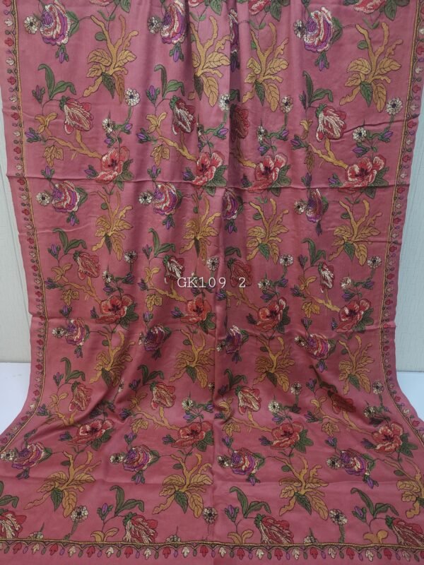 Gulabkar Pashmina Embroidered Shawl Fancy Tilla and Thread Work Perfect Gift For Her - Image 3