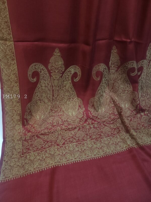 Pashmina Shawl | Papermache Border and Palla Embroidery 2024 Design - Image 2