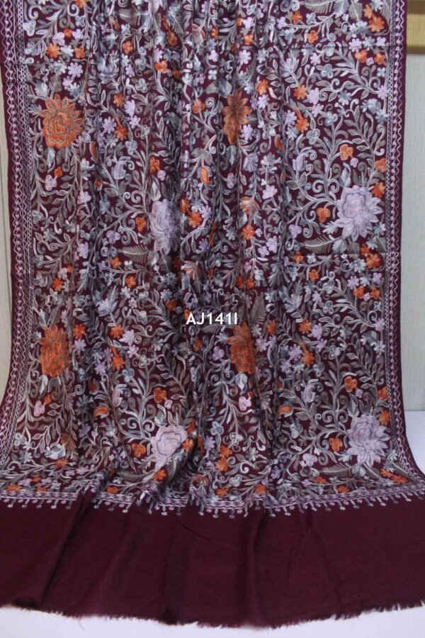 Pashmina Embroidered Shawl | Kashmiri Aar Work Multi Embroidery Perfect Gift in Sale Price - Image 2