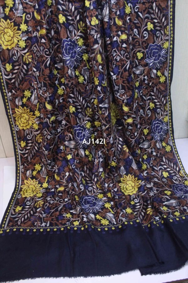 Pashmina Embroidered Shawl | Kashmiri Aar Work Multi Embroidery Perfect Gift in Sale Price - Image 2