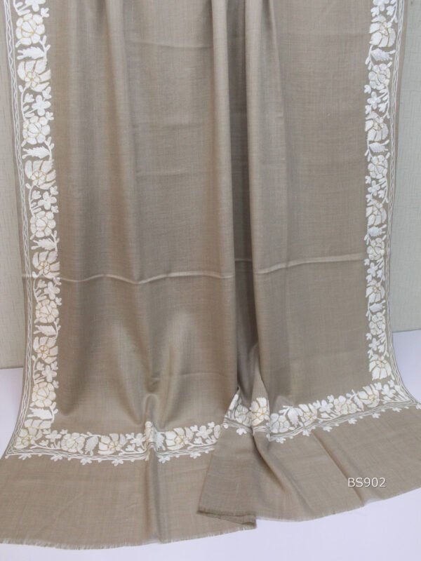 Kashmiri Shawl | Fine Pashmina Aari 4 Side Border Shawl Gift Item - Image 3