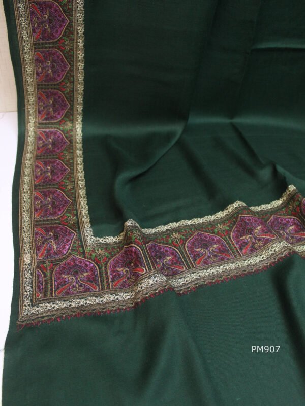 Pashmina Shawl | Papermache Border with Tilla Embroidery Fancy Shawl Perfect Gift 2024 Design - Image 6