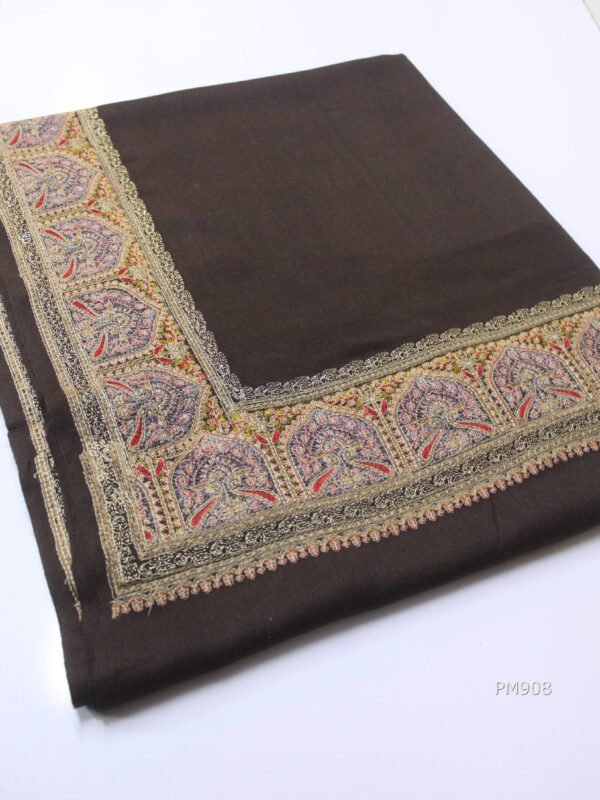 Pashmina Shawl | Papermache Border with Tilla Embroidery Fancy Shawl Perfect Gift 2024 Design - Image 3