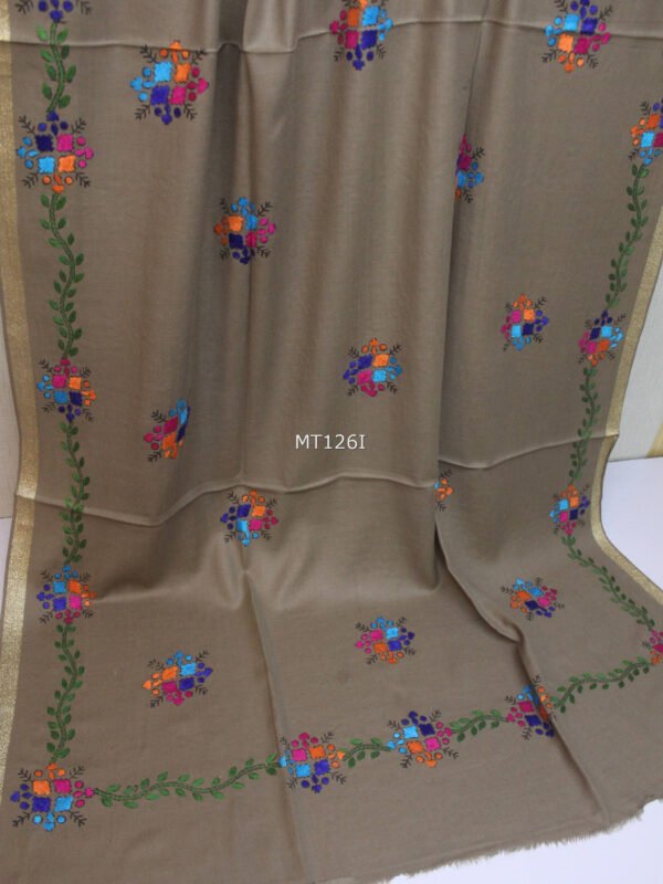 Pashmina Handmade Full Embroidered Shawl Perfect For Gifts - Image 2