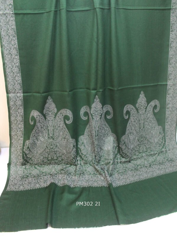 Pashmina Shawl | Papermache Border and Palla Embroidery 2024 Design - Image 2