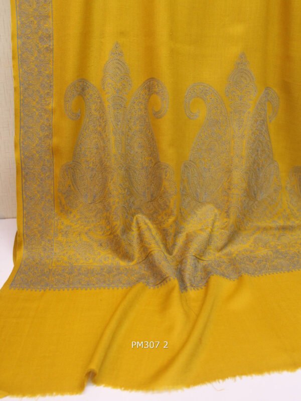 Pashmina Shawl | Papermache Border and Palla Embroidery 2024 Design