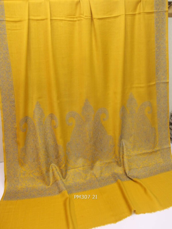 Pashmina Shawl | Papermache Border and Palla Embroidery 2024 Design - Image 2