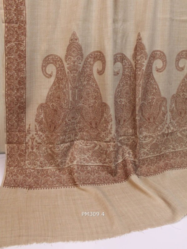 Pashmina Shawl | Papermache Border and Palla Embroidery 2024 Design