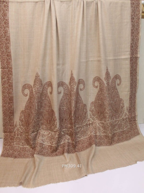 Pashmina Shawl | Papermache Border and Palla Embroidery 2024 Design - Image 2