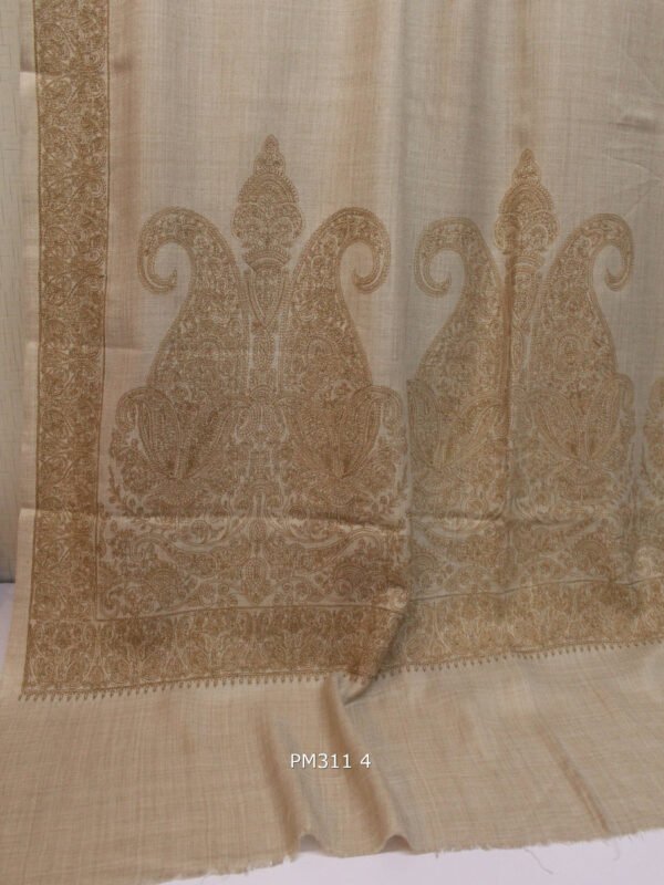 Pashmina Shawl | Papermache Border and Palla Embroidery 2024 Design