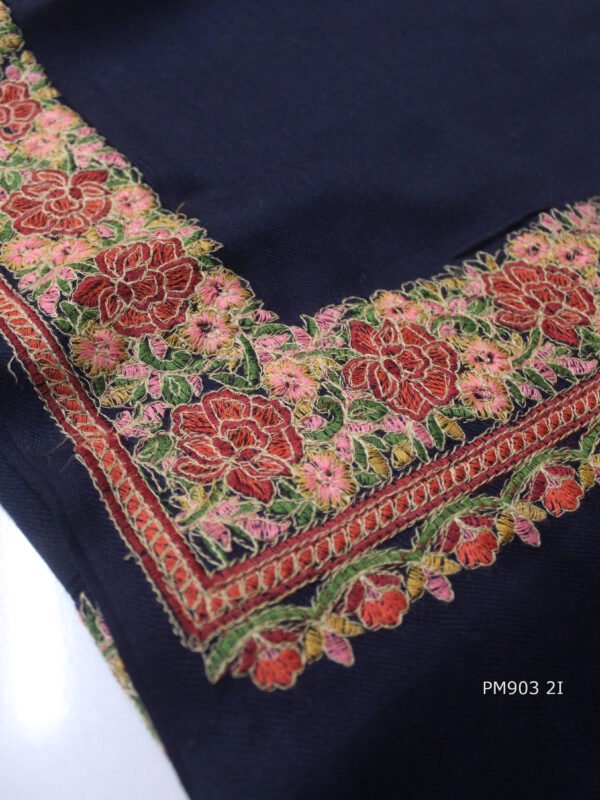 Border Pashmina Shawl | Beautiful Papermache Embroidery 4 Side Border - Image 4