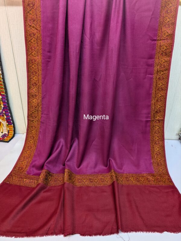 Kani Border Pashmina Shawl | Perfect Gift Item in Sale Price | Magenta