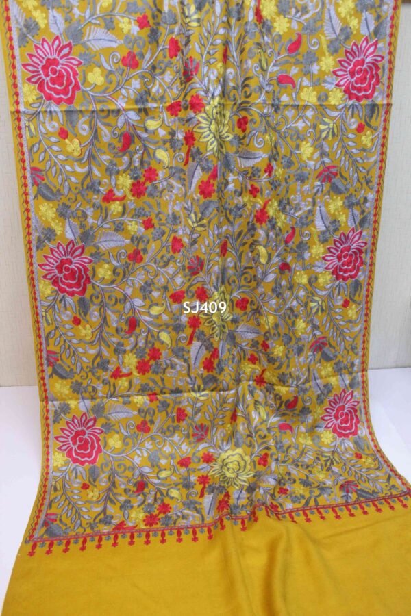 Pashmina Stole Full Embroidery Kashmiri Work in Sale Price perfect Gift 80x28 inches